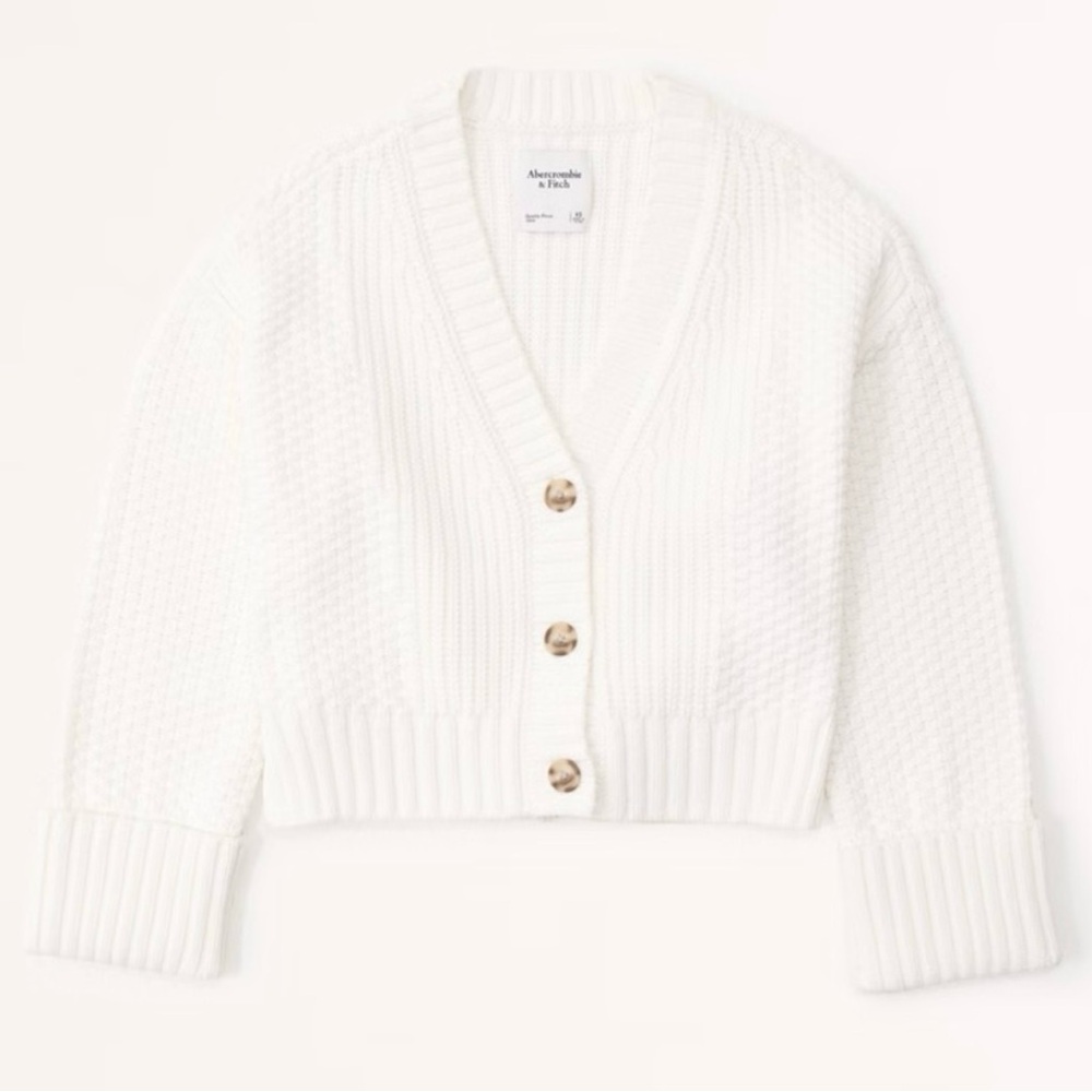 Abercrombie & Fitch White Cardigan Sweater